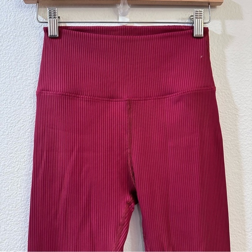 Carbon 38 High Rise Ribbed 7/8 Leggings Ankle Red Size Small - Picture 5 of 9